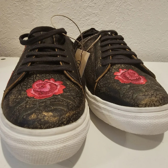 Roper NWT “Madeline” Brown brushed Leather Embroidered upper lace up SZ. 6.5 - Picture 7 of 10